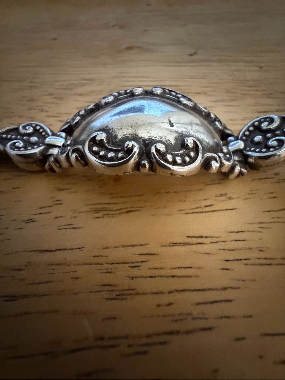Brighton Decorative Silver-Plated Wristband Bracelet with Scrollwork
